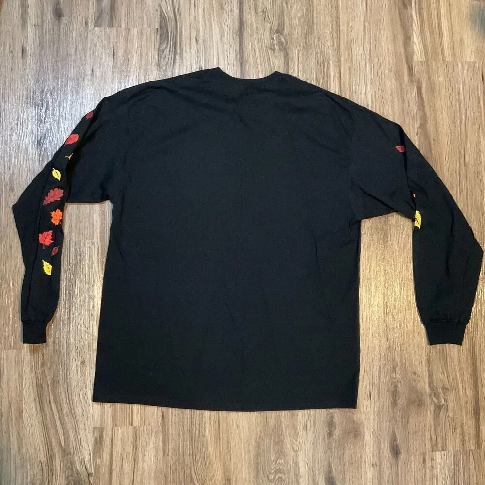 Grateful Apparel Shirt Black Smell The Roses Stay Humble Fall Leaves USA Size XL